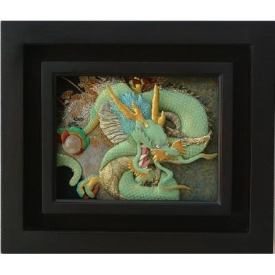 ふるさと納税 野田市 押絵伝統工芸品　青龍　小