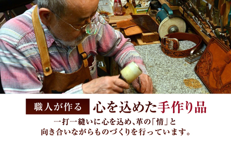 職人手作り 本革 ペン＆メガネケース 6色 【ブラウン】 / 本革 ペンケース メガネケース 牛ヌメ革 小浜市 / フウネレザーファクトリー[BFAJ187]