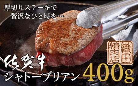 佐賀牛 シャトーブリアン 400g（200g×2枚）ヒレ ステーキ 牛肉 黒毛和牛 国産 d-55