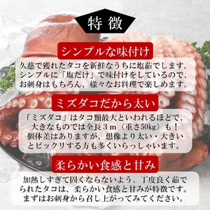 【新鮮なたこを塩茹で！シンプルだから美味しい！】久慈産茹でタコ1㎏