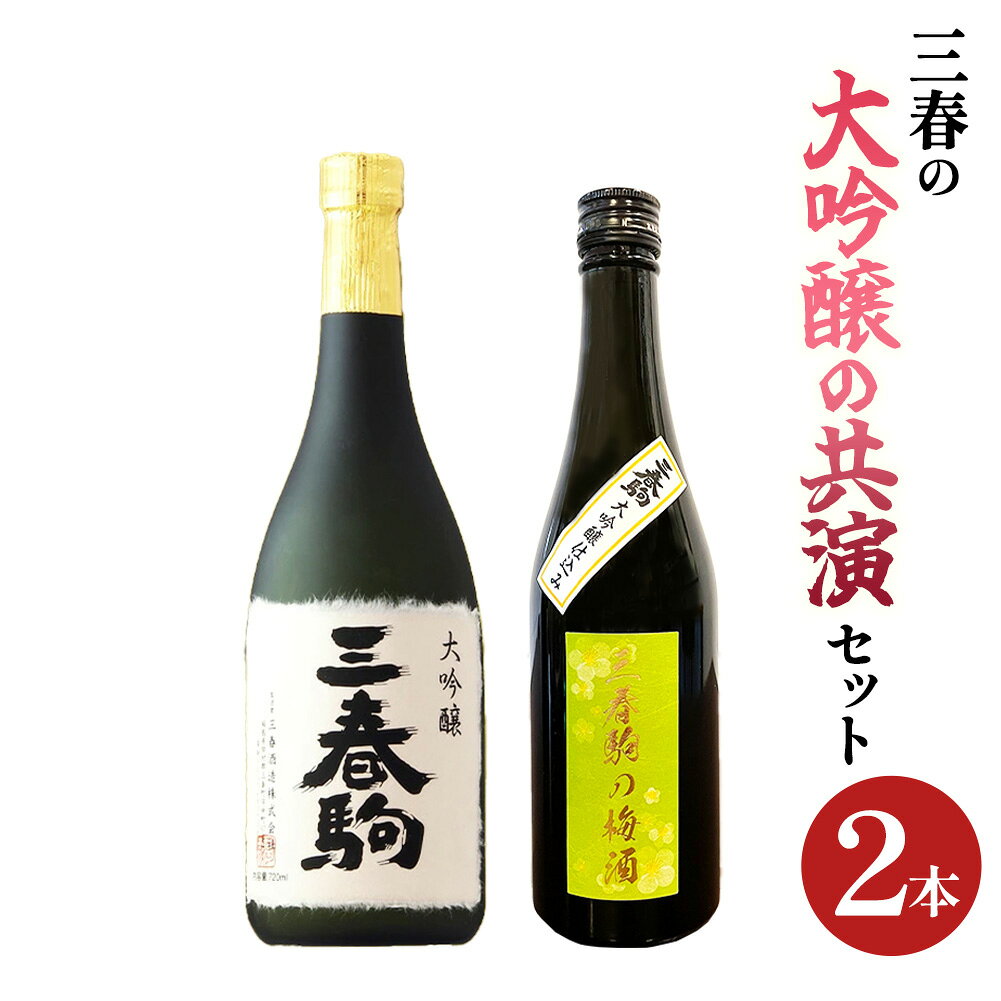 【ふるさと納税】大吟醸の共演セット（三春駒 大吟醸 720ml・三春駒の梅酒 500ml） 【地酒 さけ 日本酒 大吟醸 清酒 アルコール リキュール 梅酒 白加賀梅 瓶 お中元 父の日 ギフト プレゼント 贈り物 贈答 お祝い ご自宅用】【07521-0199】