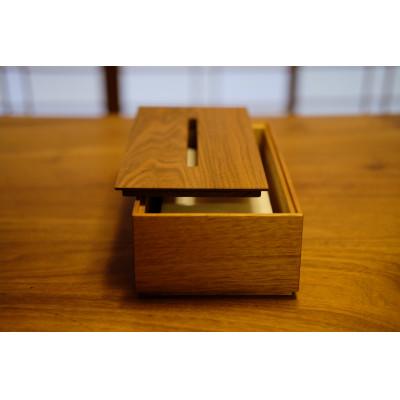 ふるさと納税 朝日村 木製　ティッシュボックス　クルミ |  | 01