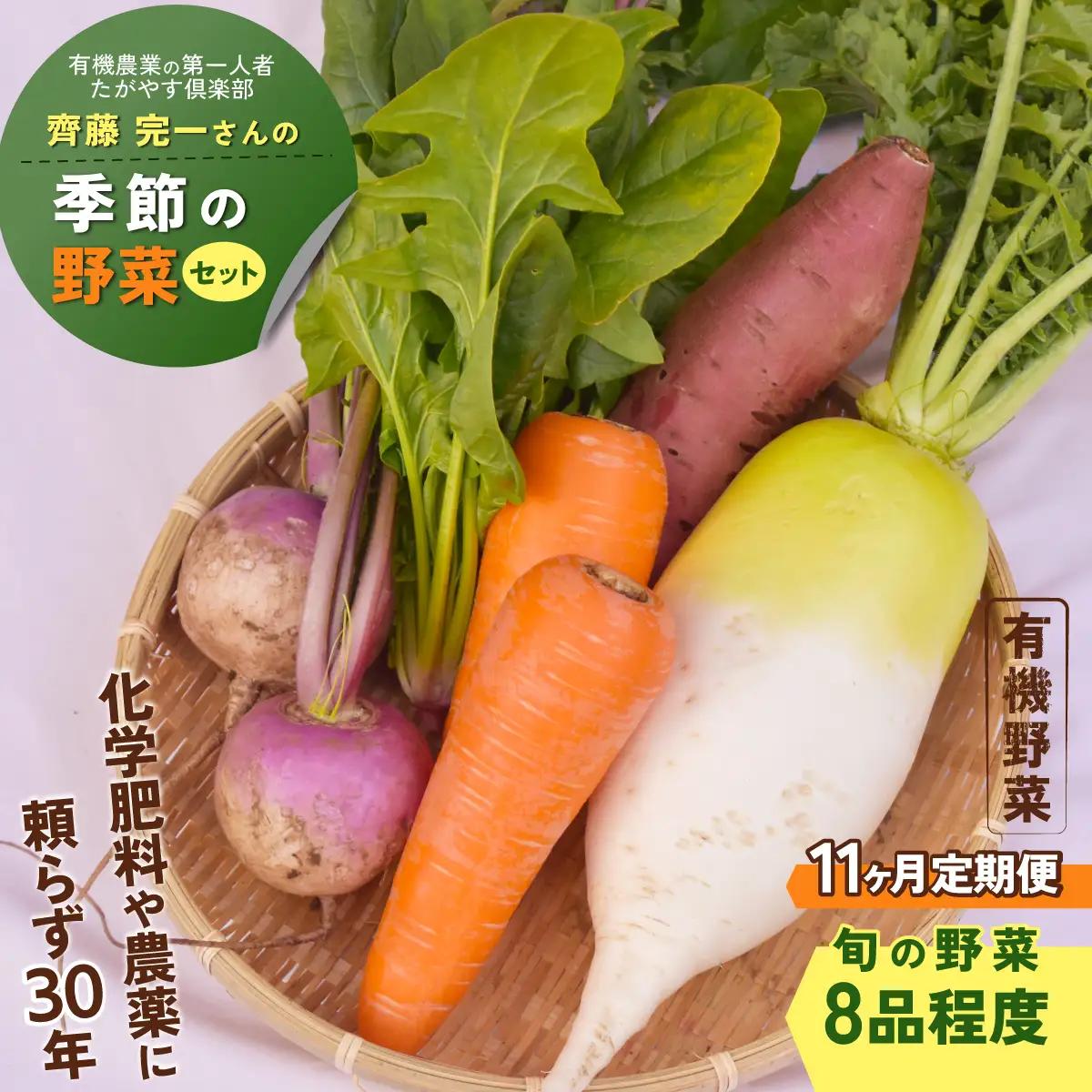 ≪11か月定期便≫有機農業の第一人者 たがやす倶楽部 齊藤 完一さんの「季節の野菜セット」 SMCL011