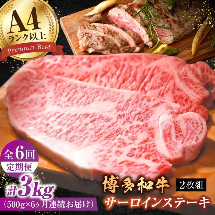 【6回定期便】サーロインステーキセット 500g（250g×2枚）  [AFBO007]