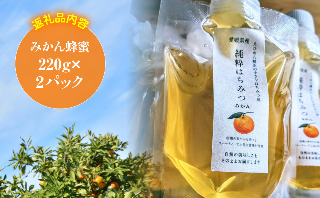 愛媛県産　みかん蜂蜜220g×2パック【74-2】YWTAR002