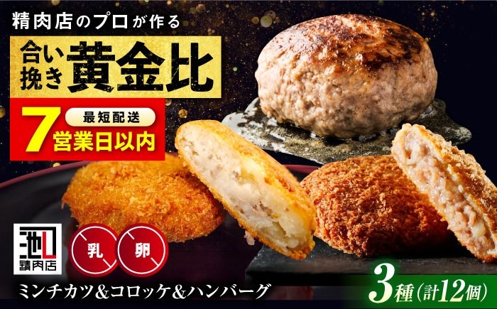
                  【お中元対象】【スピード発送】冷凍 肉 人気 3種 セット ( ミンチカツ 5個、 コロッケ 5個、 ハンバーグ 2個)  ミンチカツ コロッケ ハンバーグ 詰め合わせ セット ギフト 贈答 惣菜 おかず お弁当  豚肉 牛肉 肉 肉屋 専門店 ジューシー 揚げたて 肉汁 揚げ物 国産牛 国産 簡単調理 福山 人気 おすすめ ギフト プレゼント 贈答 有限会社池口精肉店[BAFK012]
                