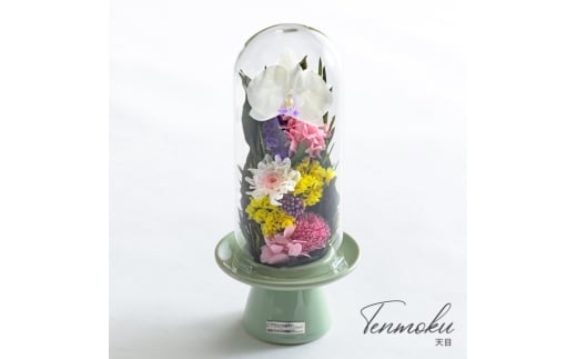 天目 花 お花 ブリザードフラワー ギフト プレゼント お祝い 誕生日 お供え アレンジ インテリア 東京都 墨田区【パープル系・茶花器/単品】 [№5619-6323]