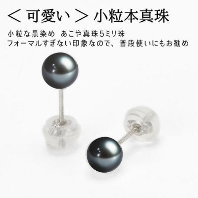 ふるさと納税 横浜市 Pt ベビーパール あこや真珠 小粒4.5mm 黒染めPt900ピアス　両耳用1個(1ペア) |  | 01