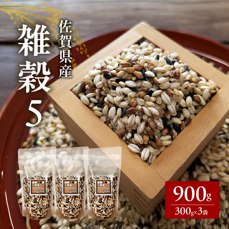 【ふるさと納税】米 【雑穀5】 300g×3袋 900g 五穀米 佐賀県産 五つ星お米マイスター監修 食物繊維 キラリモチ ダイシモチ 雑穀ご飯 もち麦 黒米ご飯 黒米 玄米 お米 コメ こめ ※配送不可:離島