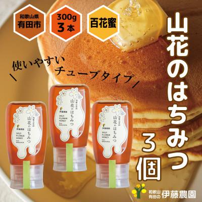 ふるさと納税 有田市 山花のはちみつチューブボトル300g3本