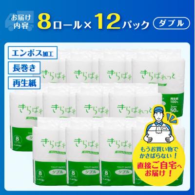 ふるさと納税 富士市 再生紙きらぱれっとトイレットペーパー8ロール×12個(96ロール)(ダブル)[sf108-004] |  | 02