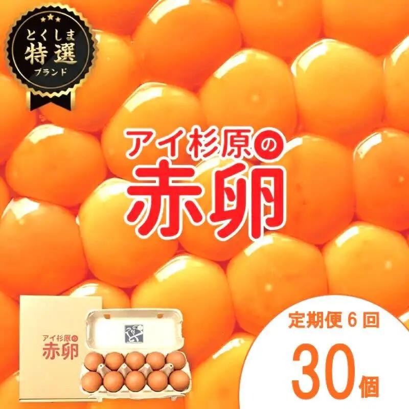 【卵 6回定期便】 赤卵 常温 30個 卵