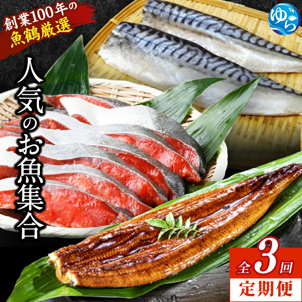 【ふるさと納税】 【全3回 定期便】 お魚 集合 定期便（ さば ・ 銀鮭 ・ うなぎ ）/ 定期便 魚 鯖 鮭 海鮮 調理簡単 真空パック 国産うなぎ おかず //best