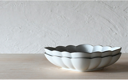 A20-443 有田焼 白釉縁錆菱型皿 2個セット【ARITAYAKI-STORE】