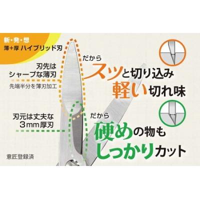 ふるさと納税 関市 キッチンばさみ 薄+厚 ハイブリッド刃 黒 キッチンバサミ 軽量 アウトドア キッチン用品 関市 |  | 01