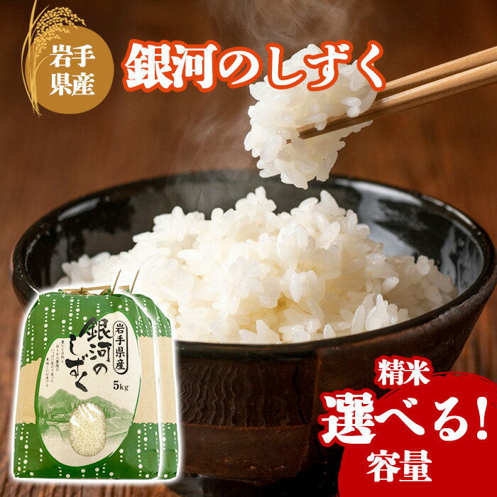 【ふるさと納税】 【令和7年産】 2025年産 岩手県産 米 こめ お米 銀河のしずく 精米 選べる 容量 5kg または 10kg（5kg×2袋） 古川家のお米 ／ 白米 白飯 ご飯 ごはん おこめ 御飯 ライス 単発便 国産 国産米 おにぎり おすすめ 産地直送 東北 岩手県 八幡平市 送料無