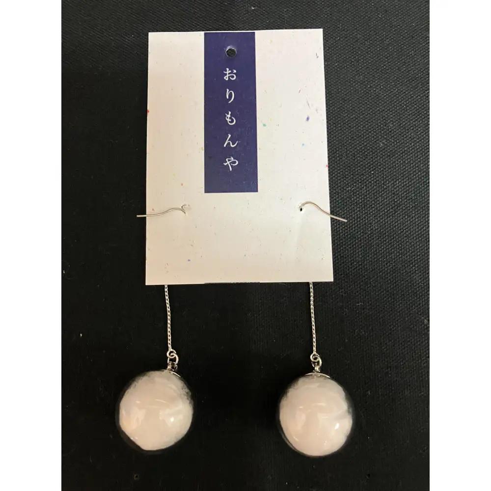 伯州綿ピアス×シルバー×白(伯州綿色)