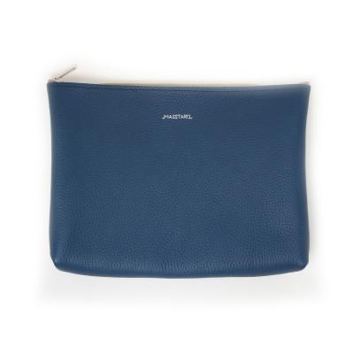 ふるさと納税 鎌倉市 MASSTARD -MINIMAL LEATHER POUCH LARGE- NAVY
