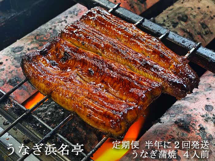 G2*【ふるさと納税】【定期便 全2回】うなぎ浜名亭 うなぎ蒲焼4人前 半年に2回発送