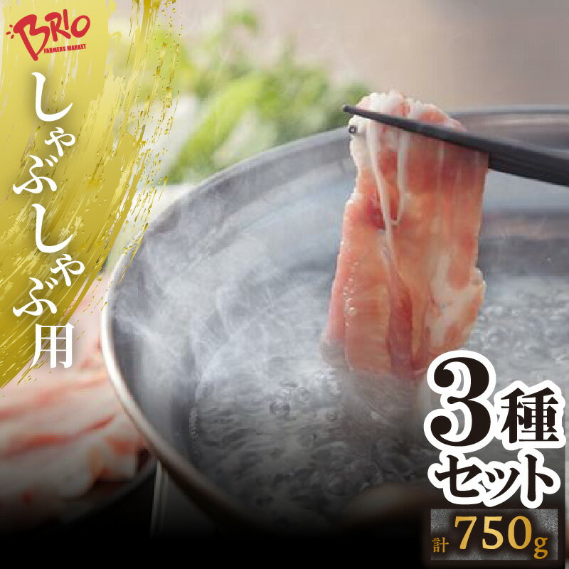 【ふるさと納税】ブリオ あいぽーく しゃぶしゃぶ用 3種 セット 【 ロース 、 肩ロース、 バラ 】各250g×3 計750g 常滑市 豚肉 美味しい肉 鍋 小分け 石川養豚場 ブランド 豚 農場 HACCP 認証 愛知県産豚肉 うす切り 人気 冷凍 おいしい 食べ比べ 送料無料