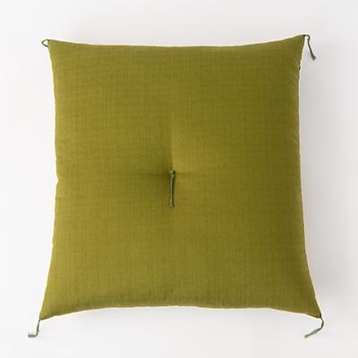 ふるさと納税 ふじみ野市 綿ふとん職人が手掛ける綿100%座布団【銘仙判】55cm×59cm【抹茶色】 |  | 03