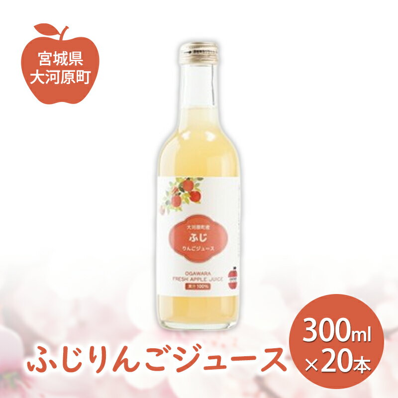 【ふるさと納税】大河原産「ふじ」りんごジュース 300ml×20本 りんご リンゴ 林檎 ジュース りんごジュース リンゴジュース 飲み物 飲料 果実飲料 フルーツ 果物 くだもの ドリンク 大河原町
