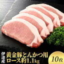 【ふるさと納税】伊達産黄金豚とんかつ用ロース約1.1kg(10枚)　【お肉 豚肉 国産 ブランド 】