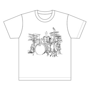 【白地に黒/Sサイズ】JAZZinFUCHUと府中市の協働が奏でるハーモニーTシャツ
