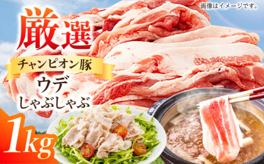 【しゃぶしゃぶ用】三重県 亀山市 豚肉 ウデ 1kg 小林ファームが愛情こめて育てた三元豚 亀山市/小林ファーム 冷蔵 ウデ 送料無料 [AMAB012-2]