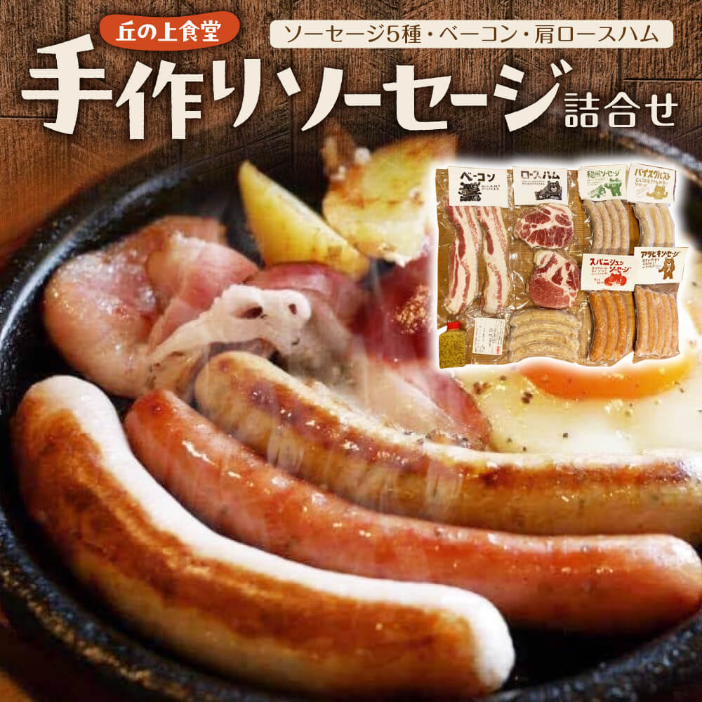 【ふるさと納税】ソーセージ5種 ベーコン 肩ロースハム 詰合せ 詰め合わせ 丘の上食堂の 手作り あらびき ベーコン ソーセージ ウィンナー スパニッシュソーセージ グルメ おつまみ お礼の品 ギフト 贈答品 プレゼント 肉 豚肉 加工品 加工肉 なら 奈良県 奈良市
