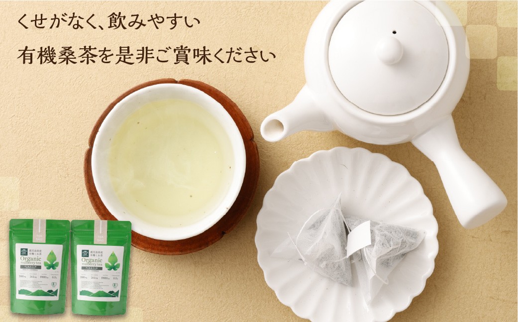 宮園製茶の有機桑茶 ティーバッグタイプ お試しセット 2袋（1袋あたり2g×10包） お茶 桑茶 ティーバッグ ZS-548