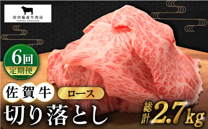 
            【全6回定期便】佐賀牛 ロース 切り落とし 450g【田中畜産牛肉店】 [HBH067]
          
