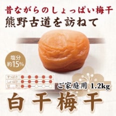 紀州南高梅　白干梅干し　1.2kg　ご家庭用