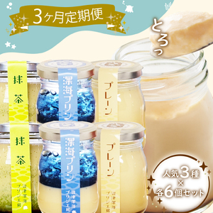 【3回定期便】 プリン 3種食べ比べセット 各6個 プリン