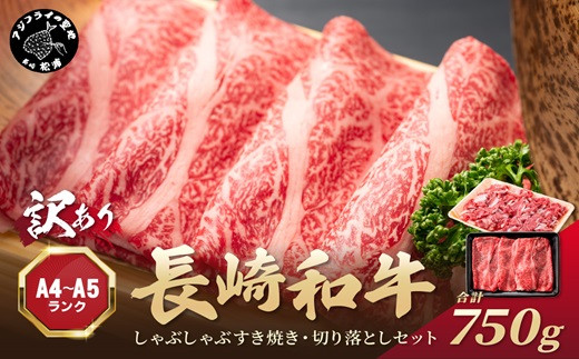 
                  訳あり！【A4～A5】長崎和牛しゃぶしゃぶすき焼き250gと切り落とし500gセット( 牛肉 和牛 おすすめ しゃぶしゃぶ すき焼き 牛肉 冷凍 国産 送料無料 肉 プレゼント お取り寄せ 美味しい )【B2-183】
                