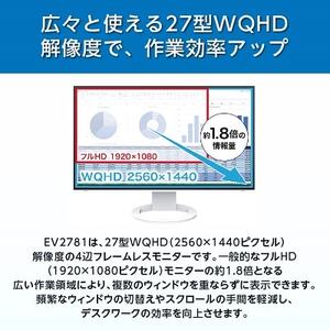 EIZO USB Type-C搭載27型液晶モニター FlexScan EV2781 ブラック【1308107】