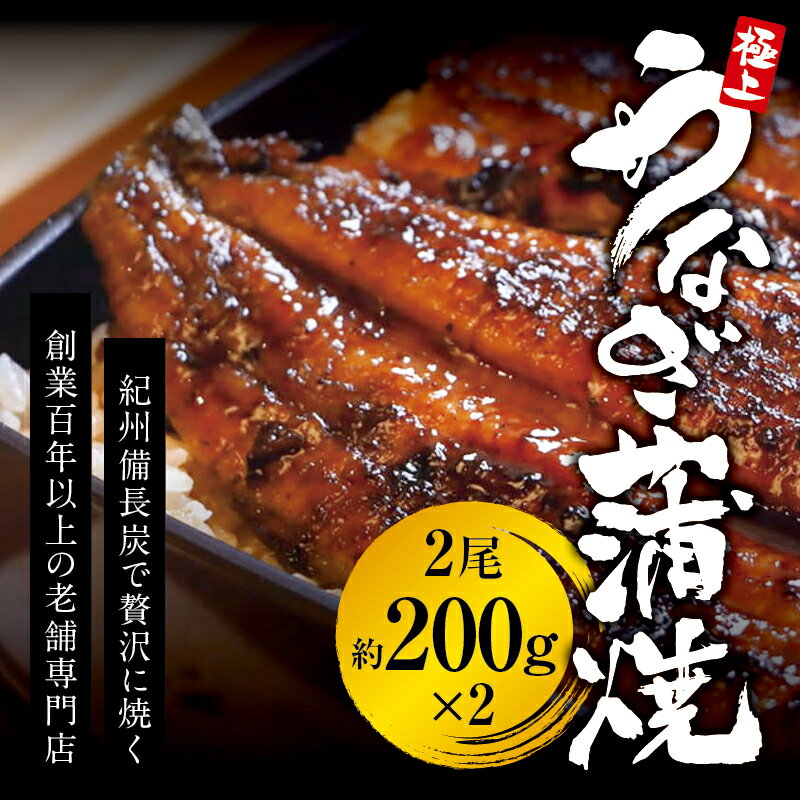 【ふるさと納税】 極上！国産うなぎ蒲焼 2尾（約400g） 創業100年以上続く老舗 紀州備長炭でじっくり焼き上げた専門店の味 （タレ・山椒付き）/ うなぎ ウナギ 鰻 蒲焼 国産 ふるさと納税