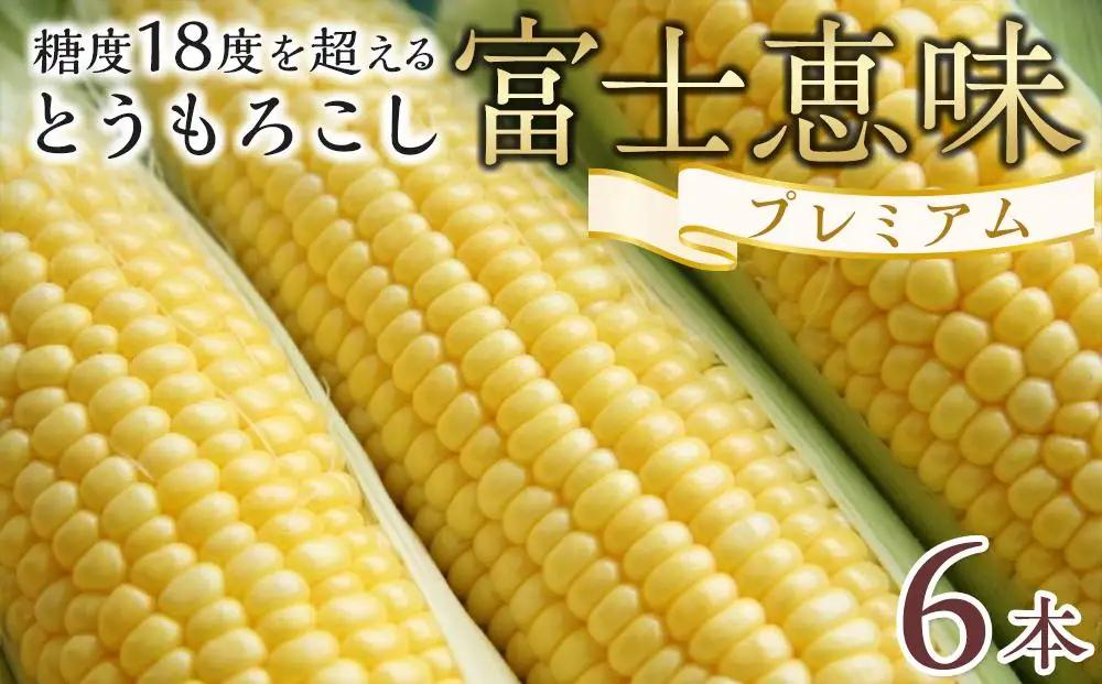 とうもろこし 恵味ゴールド 一流リゾートホテル御用達 糖度１８度超え とうもろこし 富士恵味プレミアム ６本　