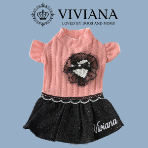 ドッグウェア「VIVIANA」ニットワンピース（Pink）