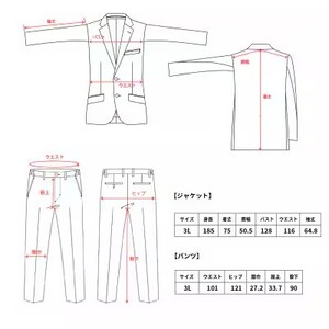 オールウィークスーツ ネイビー（セットアップ）3Lサイズ 【 スーツ 】