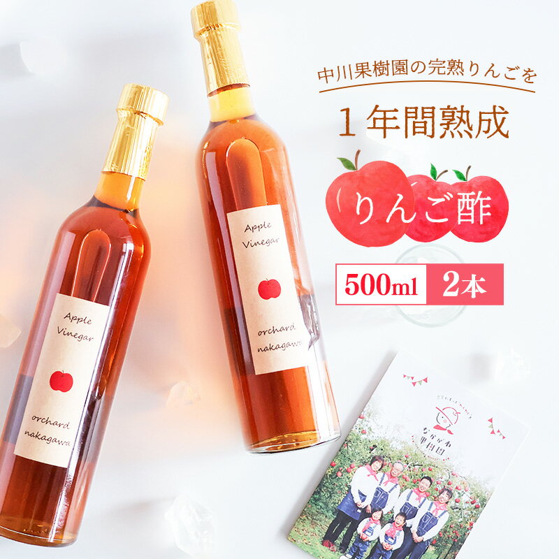 【ふるさと納税】2026年1月以降順次発送《ギフト箱》熟成 りんご 酢 500ml×2本セット 【 ビネガードリンク りんご ギフト 贈答 オリジナル 山形 フルーツビネガー フルーツ ドリンク 砂糖不使用 はちみつ使用 健康 おしゃれ 飲料類 プレゼント かわいい 可愛い 】