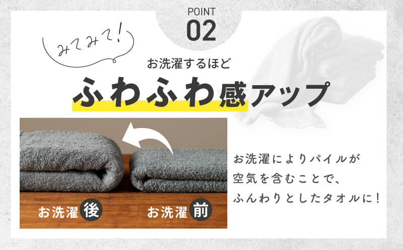 濃色カラー バスタオル 4枚（チャコールグレー）【泉州タオル 国産 吸水 普段使い シンプル 日用品 家族 ファミリー】 010B1622