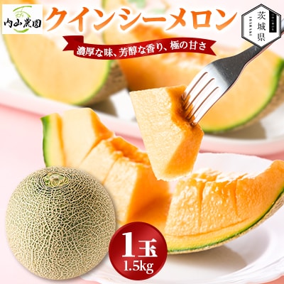 【内山農園】いばらきメロンコンテスト2025クインシーメロン(1玉1.5k)2026年5月～発送開始【配送不可地域：離島・沖縄】【1635776】