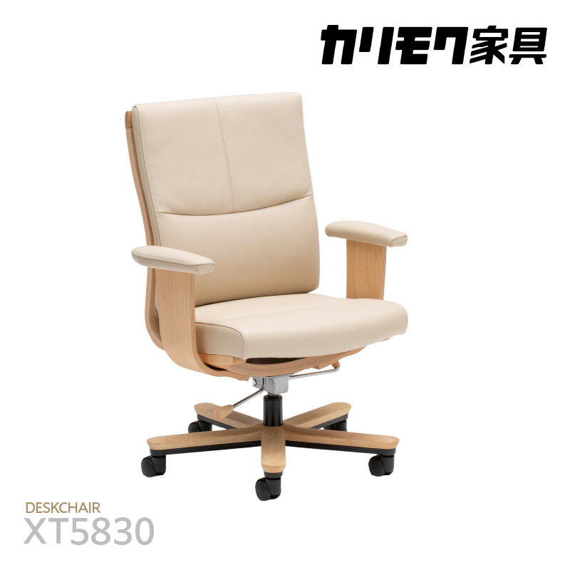 【ふるさと納税】[カリモク家具] デスクチェア (アーム付)【XT5830】[0581]