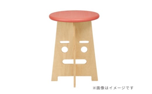 ふぇいす〈Face Stool〉　表情：いーちゃん　カラー：レッド