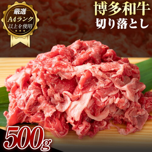 【ふるさと納税】博多和牛切り落とし 500g《30日以内に出荷予定(土日祝除く)》小竹町 博多和牛 株式会社MEAT PLUS 牛肉 牛肩 バラ A4ランク 以上使用 厳選