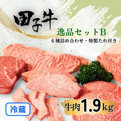 【ふるさと納税】幻の田子牛 逸品セットB/牛肉計1.95kg （特製タレ付）　 お肉 牛肉 牧場 放牧 肥育 厳選 最上級 幻 信頼 極上 ビーフ 美味しい きめ細かい サシ 上質 脂 上品 肉汁 たれ 調味料