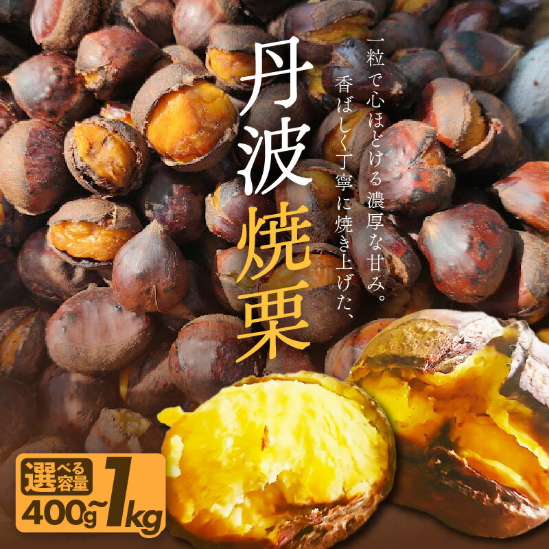 【ふるさと納税】京都府綾部産 丹波焼き栗 400g/1kg ： 丹波栗 焼き栗 栗 くり 冷凍 200gの小分け真空パック 有機栽培 Lサイズ以上使用 冷凍便 自然な甘みと香ばしさ