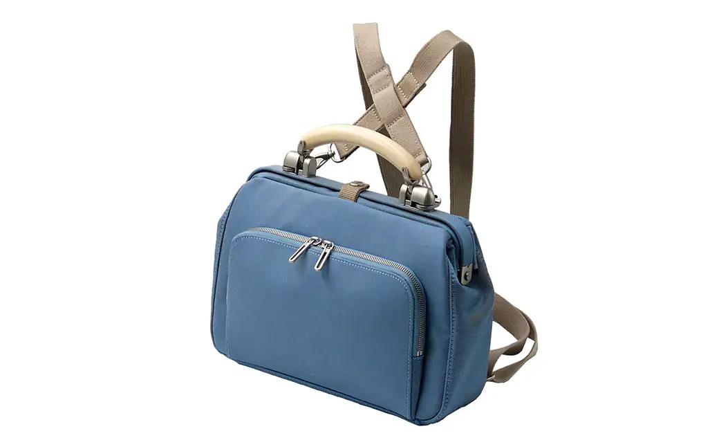 豊岡鞄 for the blue ミニダレスバッグ 3701 ドルフィンブルー / 足立 ダレスバッグ コンパクト 3WAY 手提げ リュック ショルダーバッグ タブレット 収納 レディース メンズ 