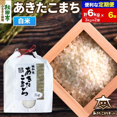 ふるさと納税 秋田市 《定期便6ヶ月》秋田市雄和産あきたこまち 清流米 6kg|15_akn-cc0606h